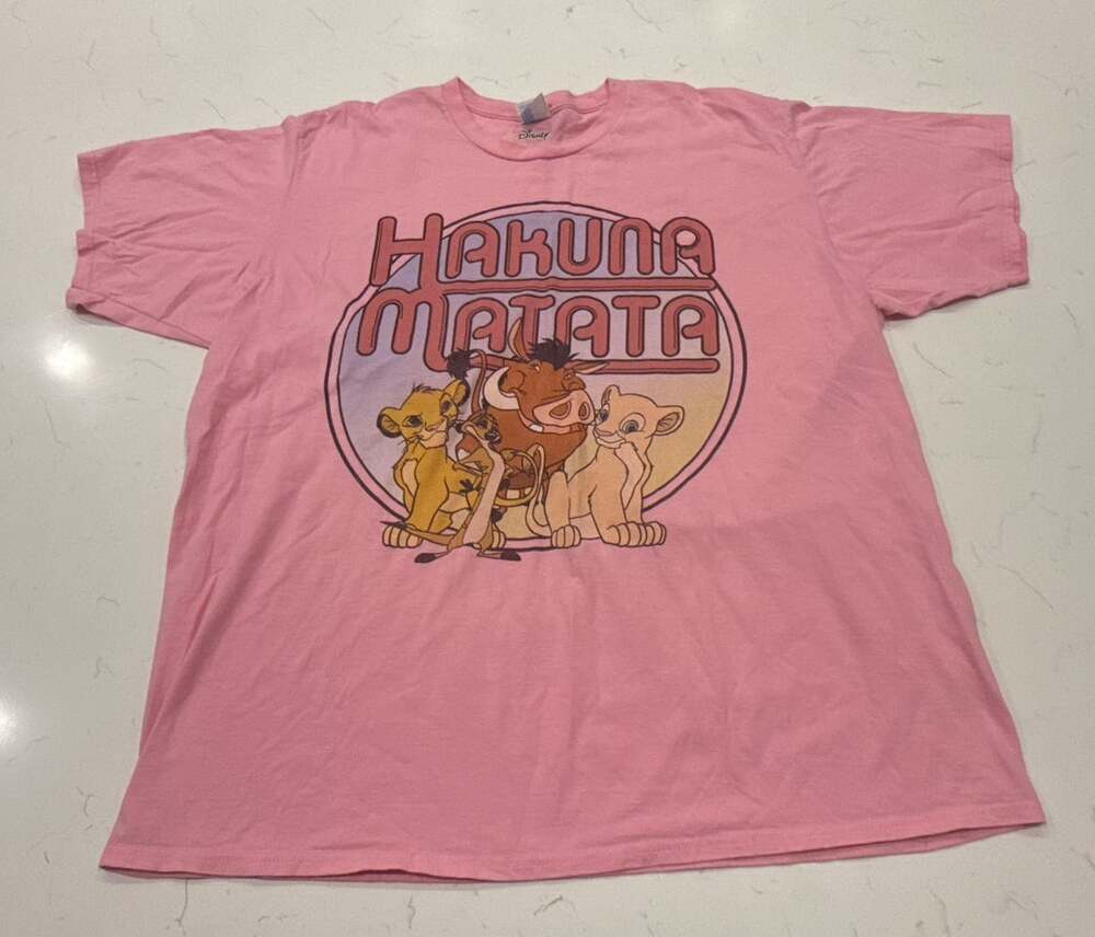 Disney The Lion King Hakuna Matata T-Shirt Size 2XL Pink